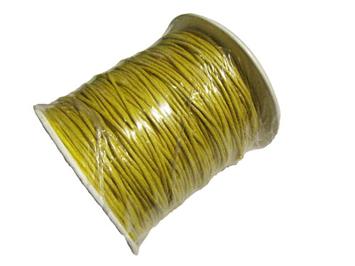 Baumwollband gewachst 1mm, gelb senf ocker, 91m (0,06€/m)